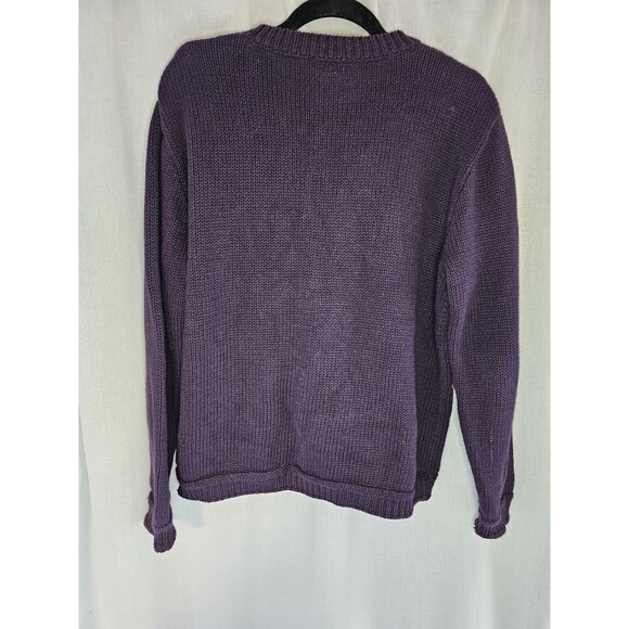 Vintage David Loren Womens L Cardigan Purple Floral Embroidered Grandma Sweater - Picture 4 of 9